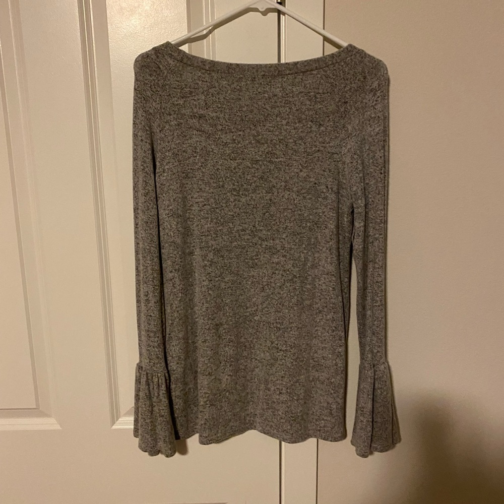 White Birch Grey Ruffle Sweater - Picture 3 of 3
